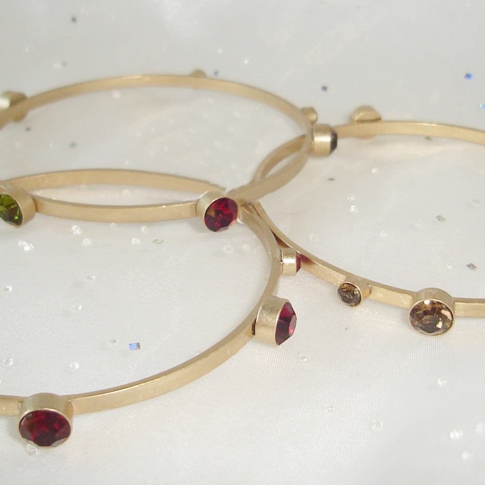 3 Lia Sophia Kiam Nikki Crystal Bangle Bracelets